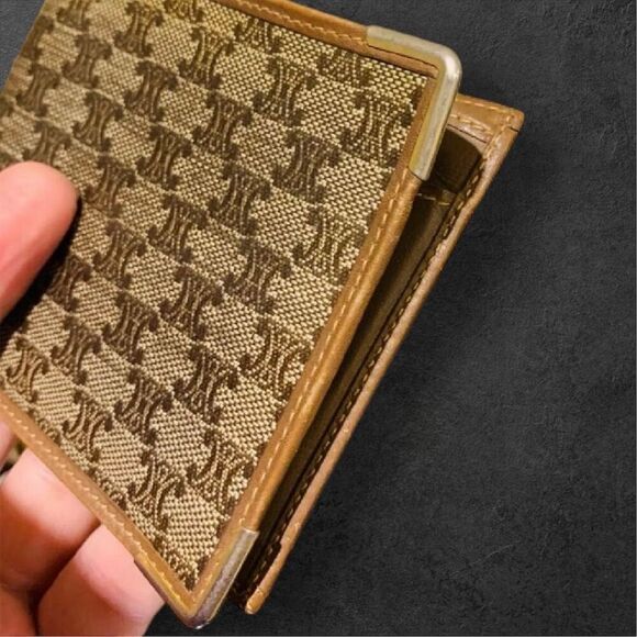 Céline Macadam Vintage Bifold Wallet Brown Leather & Canvas - Picture 12 of 15
